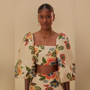 Farm Rio Sand Delicate Garden Euroflax Crop Top